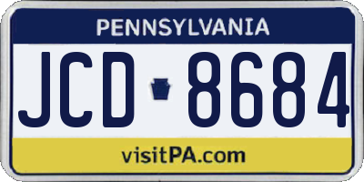 PA license plate JCD8684
