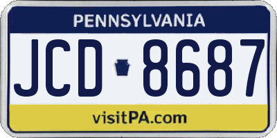 PA license plate JCD8687