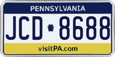 PA license plate JCD8688
