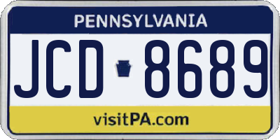 PA license plate JCD8689