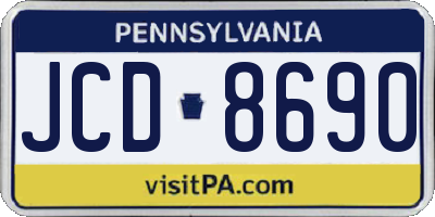 PA license plate JCD8690