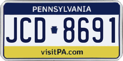 PA license plate JCD8691