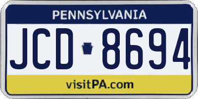 PA license plate JCD8694
