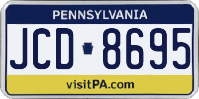 PA license plate JCD8695