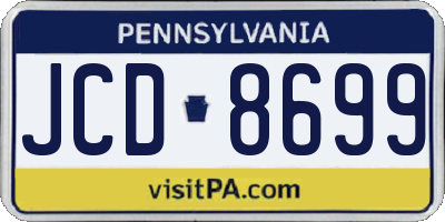 PA license plate JCD8699