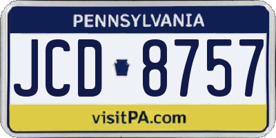 PA license plate JCD8757