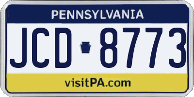 PA license plate JCD8773