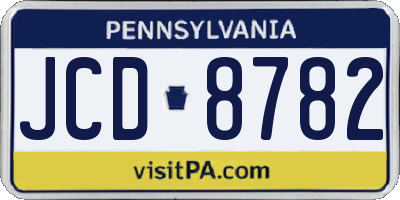 PA license plate JCD8782