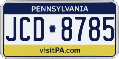 PA license plate JCD8785