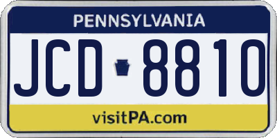 PA license plate JCD8810