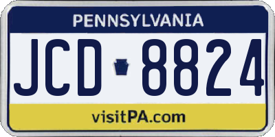 PA license plate JCD8824