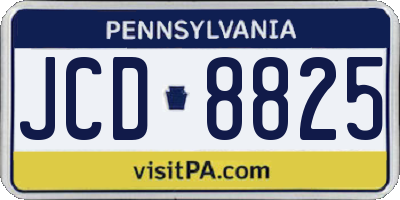 PA license plate JCD8825