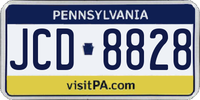 PA license plate JCD8828