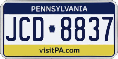 PA license plate JCD8837