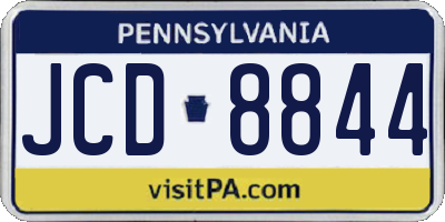 PA license plate JCD8844