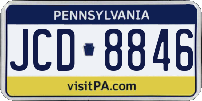 PA license plate JCD8846