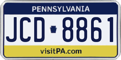 PA license plate JCD8861