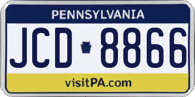 PA license plate JCD8866