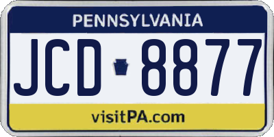 PA license plate JCD8877