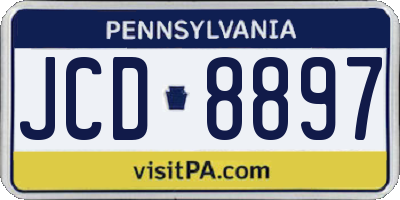 PA license plate JCD8897