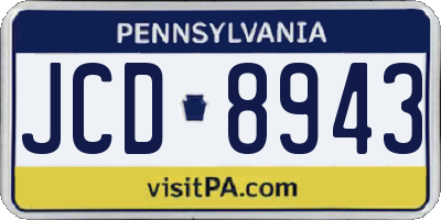 PA license plate JCD8943
