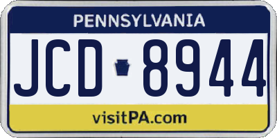 PA license plate JCD8944