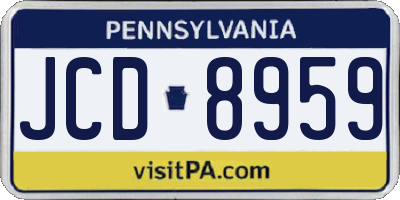 PA license plate JCD8959
