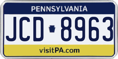 PA license plate JCD8963