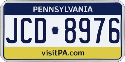 PA license plate JCD8976