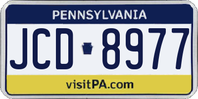 PA license plate JCD8977