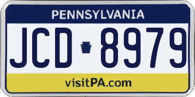 PA license plate JCD8979