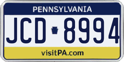 PA license plate JCD8994