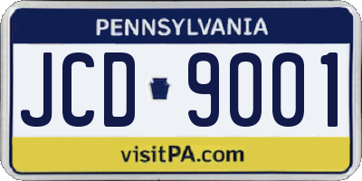 PA license plate JCD9001