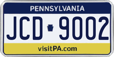 PA license plate JCD9002