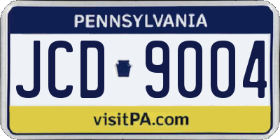 PA license plate JCD9004