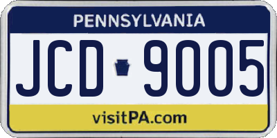 PA license plate JCD9005
