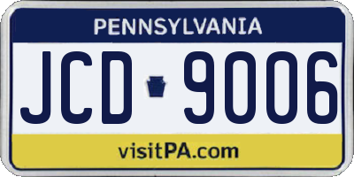 PA license plate JCD9006