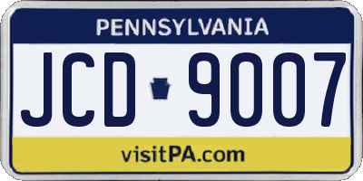 PA license plate JCD9007