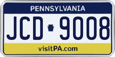 PA license plate JCD9008