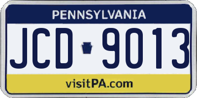 PA license plate JCD9013