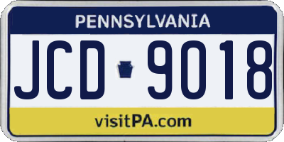 PA license plate JCD9018