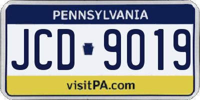 PA license plate JCD9019