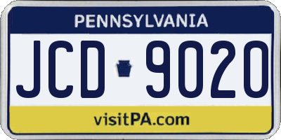 PA license plate JCD9020