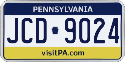 PA license plate JCD9024
