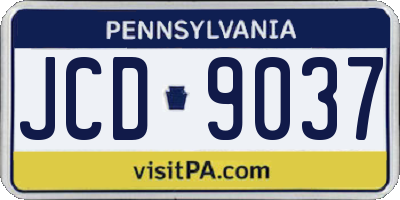 PA license plate JCD9037