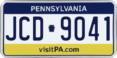 PA license plate JCD9041