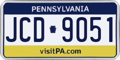 PA license plate JCD9051