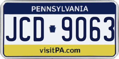 PA license plate JCD9063
