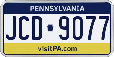 PA license plate JCD9077