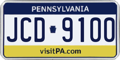 PA license plate JCD9100